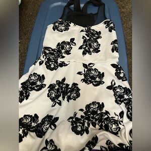 Floral Black and White Dress